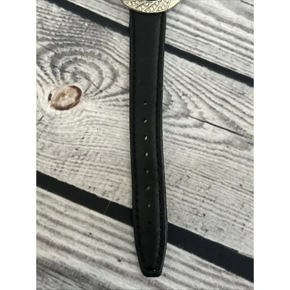 Silver Tone Black Band Women’s Quartz Watch
